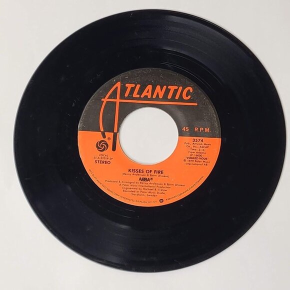 ABBA Does Your Mother Know / Kisses Of Fire 45 RPM 7" Vinyl 1979 Atlantic 3574 - Picture 4 of 5